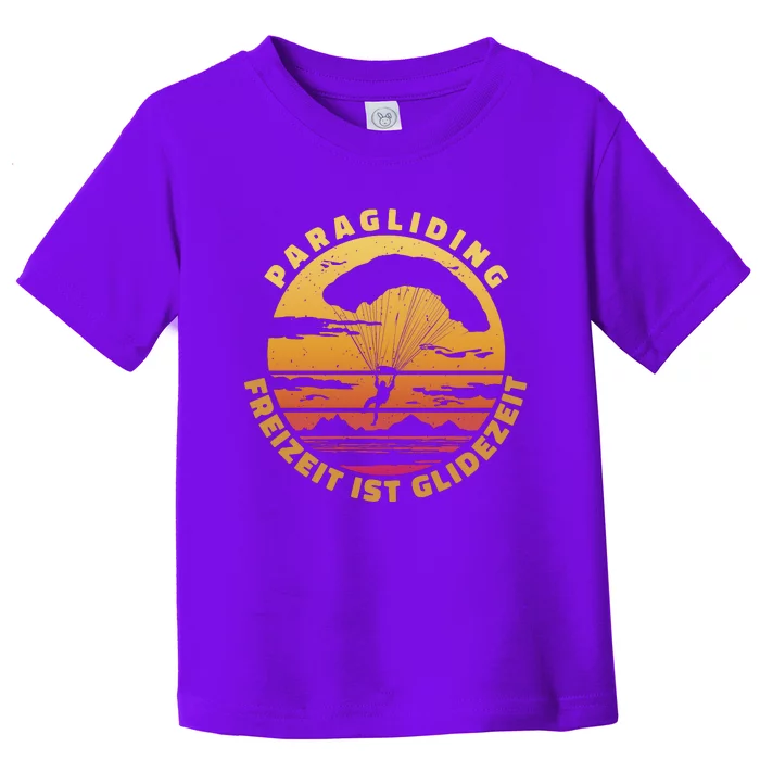 Paraglider Silhouette Retro Sunset Toddler T-Shirt