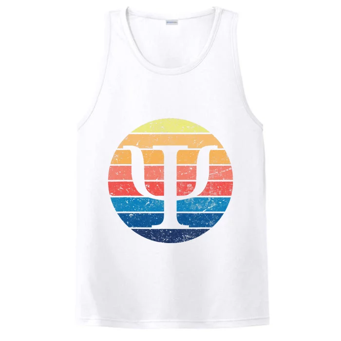 Psychology Symbol Retro Vintage Back To School Psychologist Performance Tank