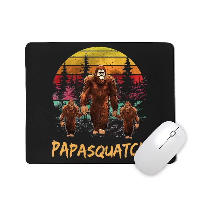 Papa Squatch Retro Bigfoot Dad Sasquatch Yeti Fathers day Mousepad