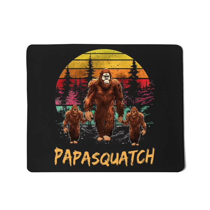 Papa Squatch Retro Bigfoot Dad Sasquatch Yeti Fathers day Mousepad