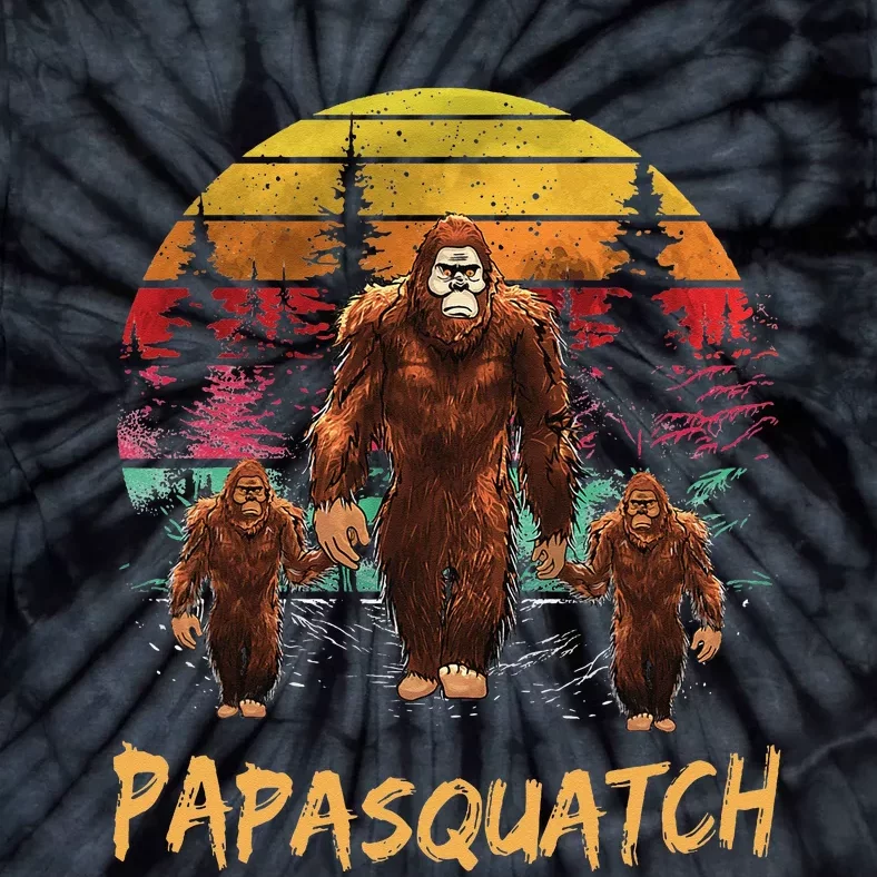 Papa Squatch Retro Bigfoot Dad Sasquatch Yeti Fathers day Tie-Dye T-Shirt