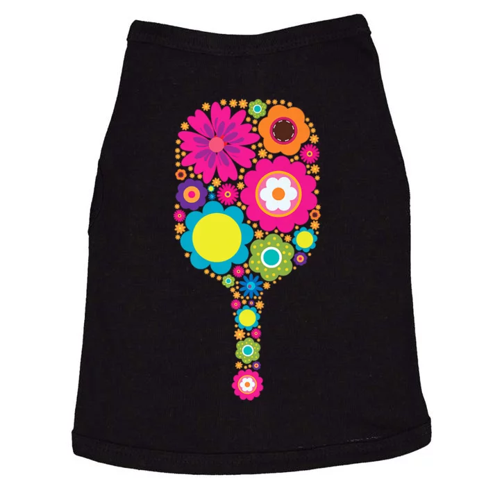 Pickleball Sports Racquet Racket Paddle Flowers Women Gi.rls Doggie Tank