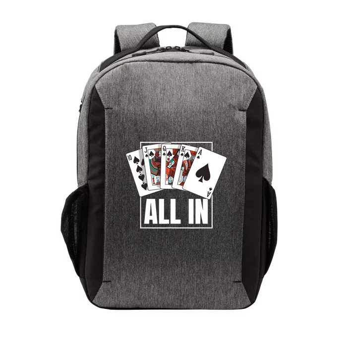 Poker Shirt Royal Flush All In Poker Player Texas Holdem Vector Backpack