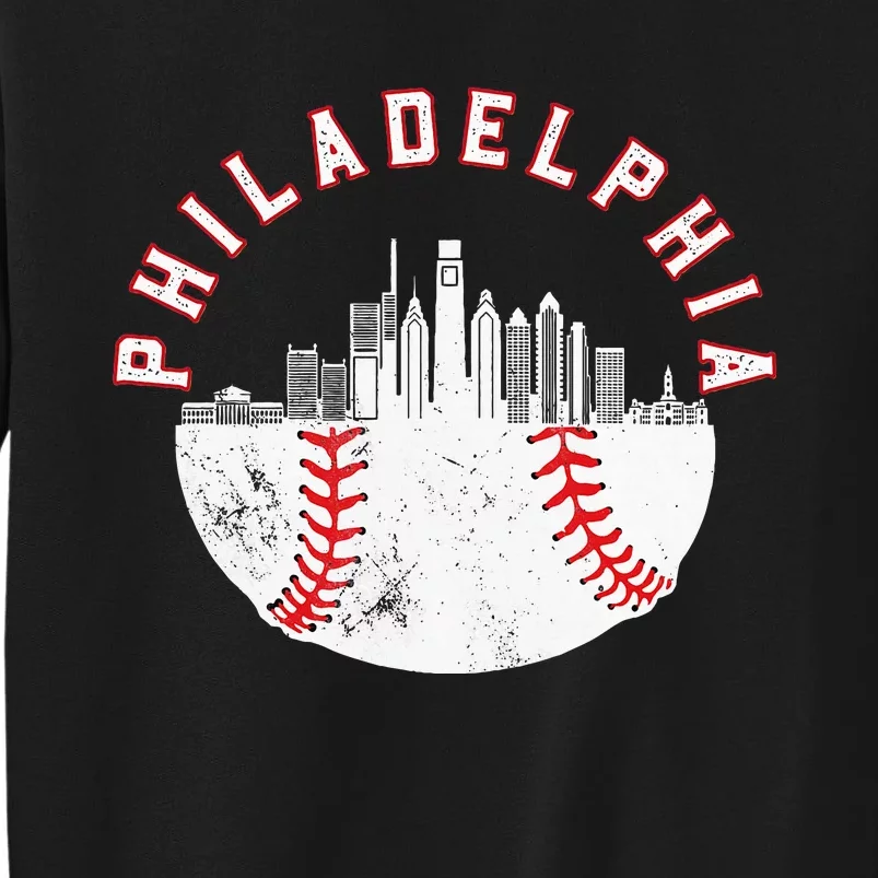 Philadelphia Skyline Retro P.H.I.L.L.Y Cityscape Tall Sweatshirt