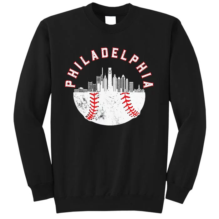 Philadelphia Skyline Retro P.H.I.L.L.Y Cityscape Tall Sweatshirt