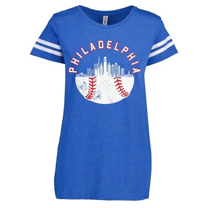 Philadelphia Skyline Retro P.H.I.L.L.Y Cityscape Enza Ladies Jersey Football T-Shirt