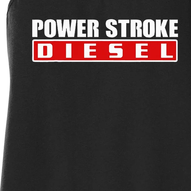 Power Stroke Roll Coal Turbo Diesels Powers Diesel Mechanic Women's Racerback Tank