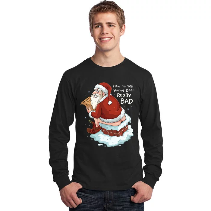 Pooping Santa Really Bad Naughty List Gift Christmas Tall Long Sleeve T-Shirt