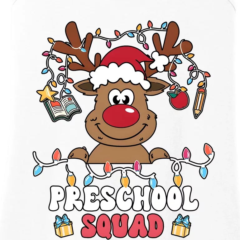 Preschool Squad Reindeer Christmas For Teacher & Students Ladies Essential Tank