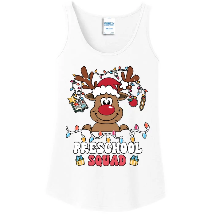 Preschool Squad Reindeer Christmas For Teacher & Students Ladies Essential Tank