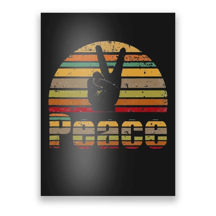 Peace Sign Retro Love 60s 70s Hippie Gift Poster