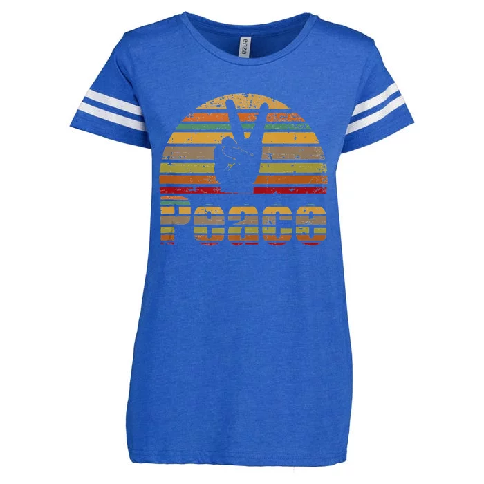 Peace Sign Retro Love 60s 70s Hippie Gift Enza Ladies Jersey Football T-Shirt