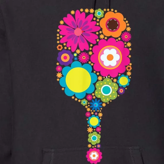 Pickleball Sports Racquet Racket Paddle Flowers Women Premium Hoodie