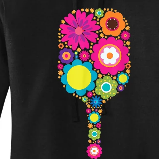 Pickleball Sports Racquet Racket Paddle Flowers Women Women's Pullover Hoodie