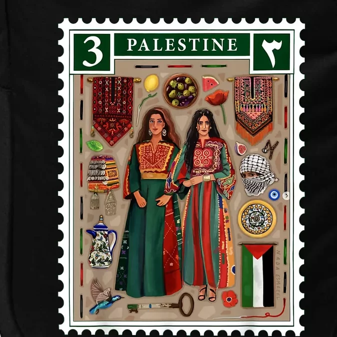 Palestine Stamp Retro Palestine Women Palestinian Flag Gaza Impact Tech Backpack