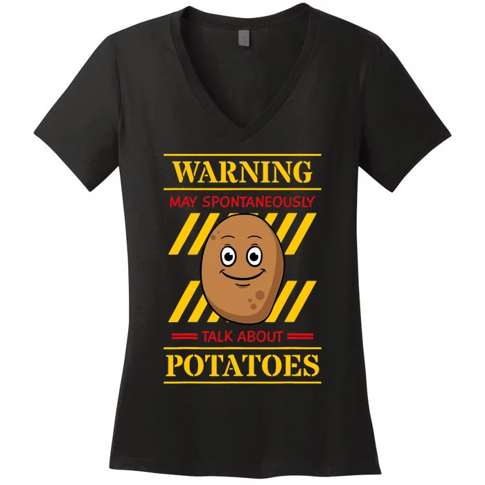 Potato Spud Root Vegetable Tater Vegan Lover Keto Gift Idea Women's V-Neck T-Shirt