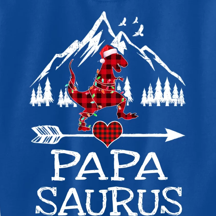 Papa Saurus Red Plaid T Rex Dinosaur Family Pajamas Xmas Gift Kids Sweatshirt