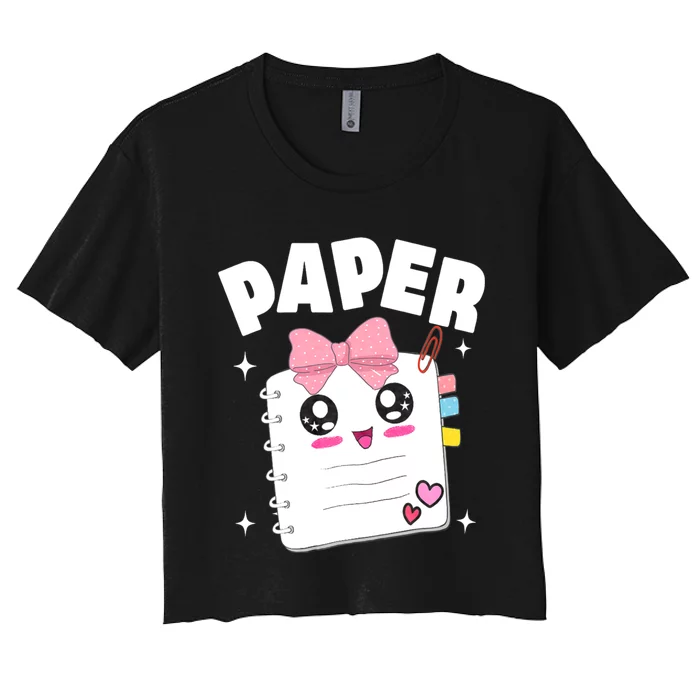 Paper Scissors Rock Halloween Costumes Group Family Women's Crop Top Tee