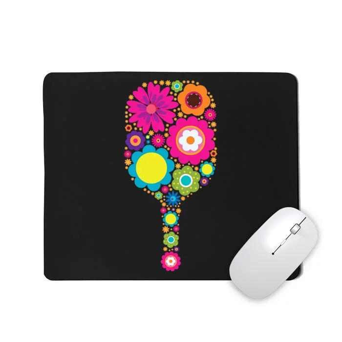 Pickleball Sports Racquet Racket Paddle Flowers Mousepad