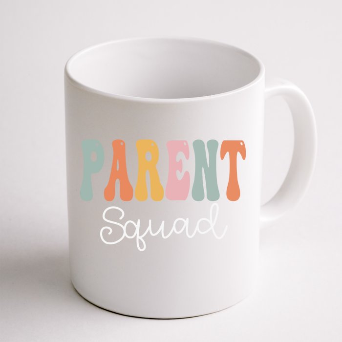 Parent Squad Retro Groovy Vintage Happy First Day Of School Cool Gift Front & Back Coffee Mug