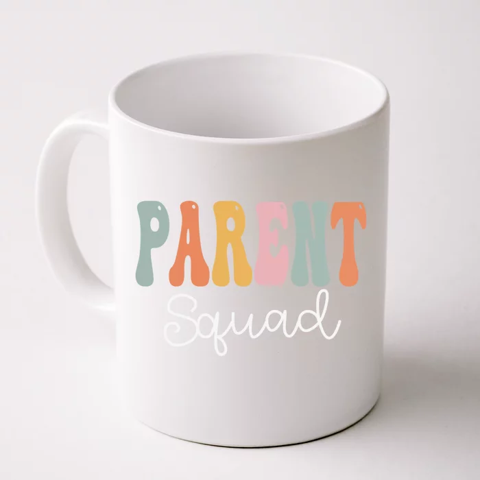 Parent Squad Retro Groovy Vintage Happy First Day Of School Cool Gift Front & Back Coffee Mug