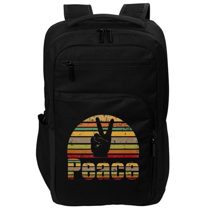 Peace Sign Retro Love 60s 70s Hippie Gift Impact Tech Backpack