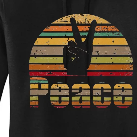 Peace Sign Retro Love 60s 70s Hippie Gift Women's Pullover Hoodie