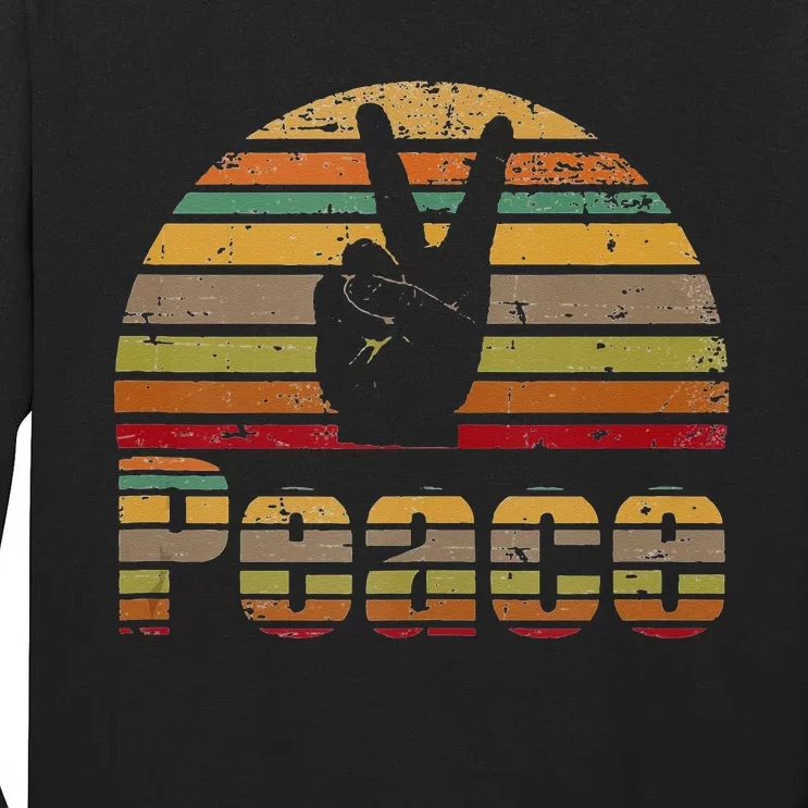 Peace Sign Retro Love 60s 70s Hippie Gift Tall Long Sleeve T-Shirt