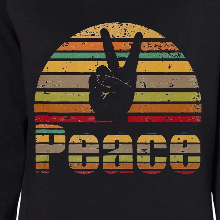 Peace Sign Retro Love 60s 70s Hippie Gift Womens California Wash Sweatshirt