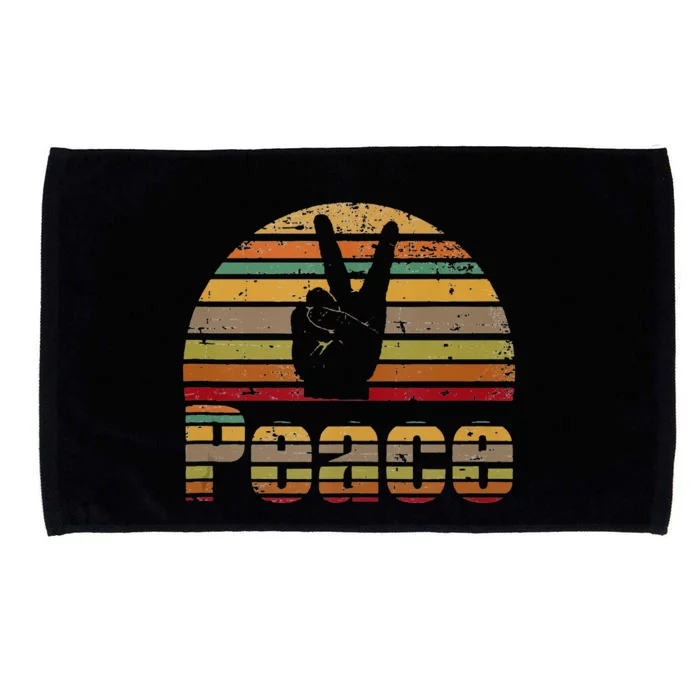 Peace Sign Retro Love 60s 70s Hippie Gift Microfiber Hand Towel