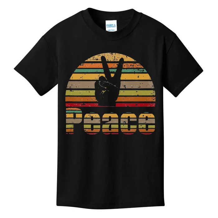 Peace Sign Retro Love 60s 70s Hippie Gift Kids T-Shirt