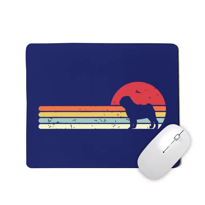 Pug Shirts Retro Style Mousepad