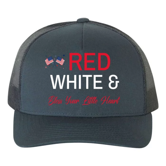 Patriotic Southern Red White And Bless Your Little Heart Funny Gift Yupoong Adult 5-Panel Trucker Hat