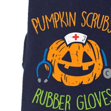 Pumpkin Scrubs Rubber Gloves Halloween Costume Nursing Nurse Doggie 3-End Fleece Hoodie