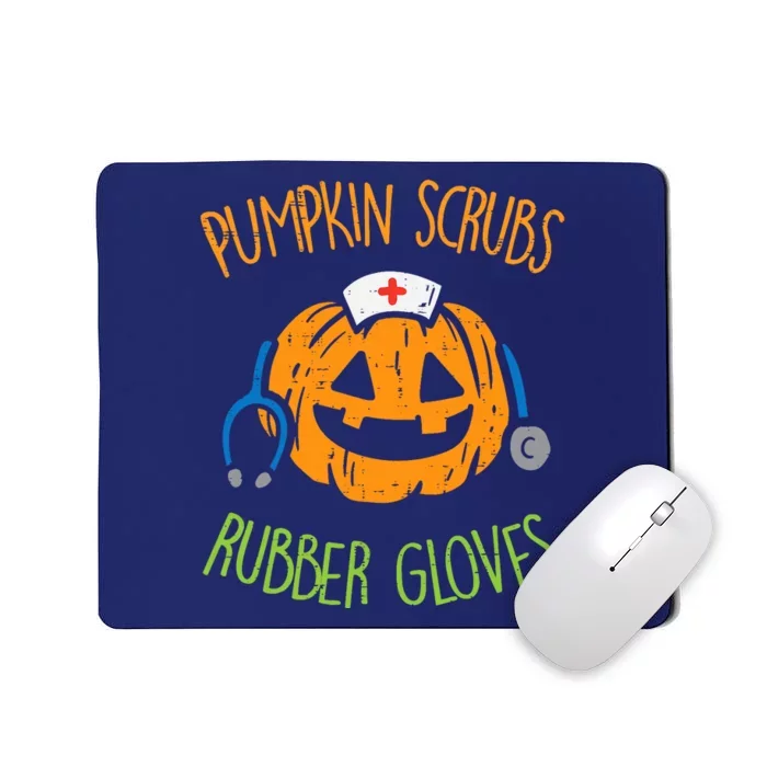 Pumpkin Scrubs Rubber Gloves Halloween Costume Nursing Nurse Mousepad