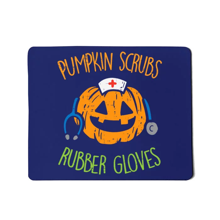 Pumpkin Scrubs Rubber Gloves Halloween Costume Nursing Nurse Mousepad