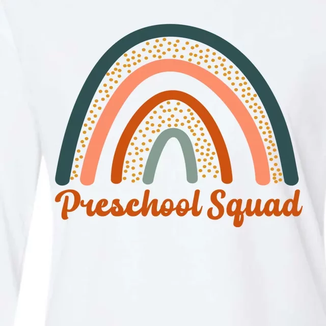 Preschool Squad Rainbow Back To School Womens Cotton Relaxed Long Sleeve T-Shirt