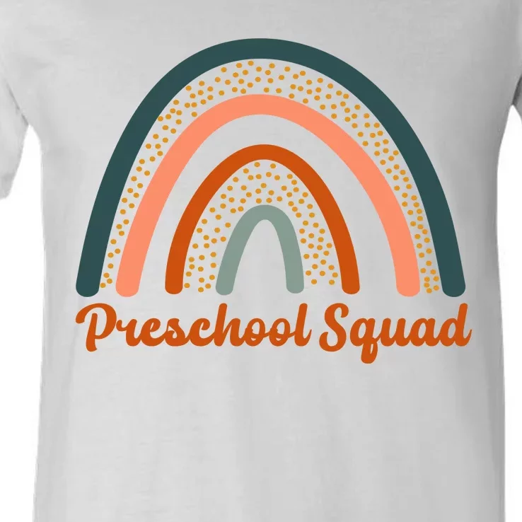 Preschool Squad Rainbow Back To School V-Neck T-Shirt