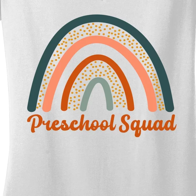 Preschool Squad Rainbow Back To School Women's V-Neck T-Shirt