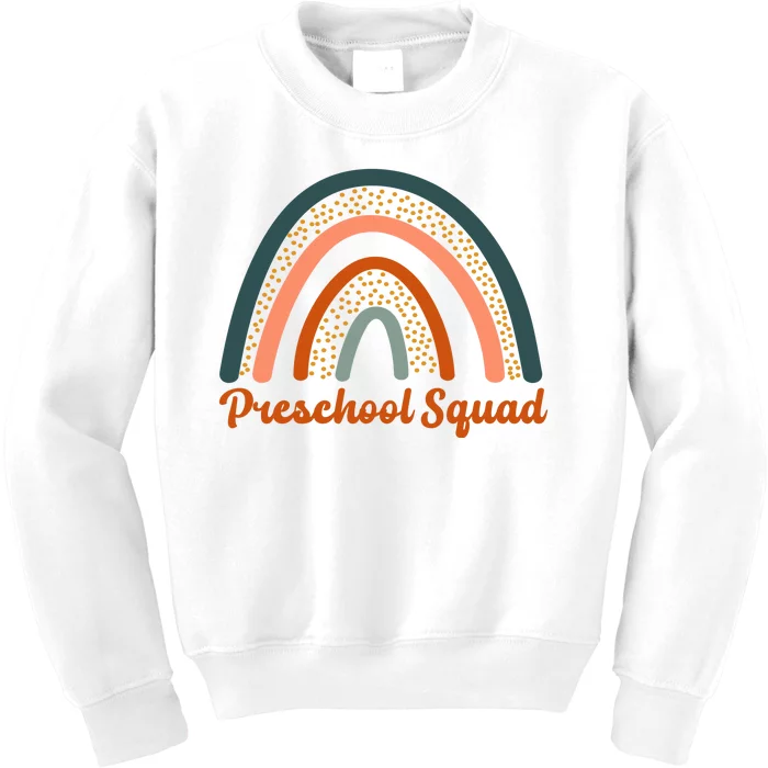 Preschool Squad Rainbow Back To School Kids Sweatshirt