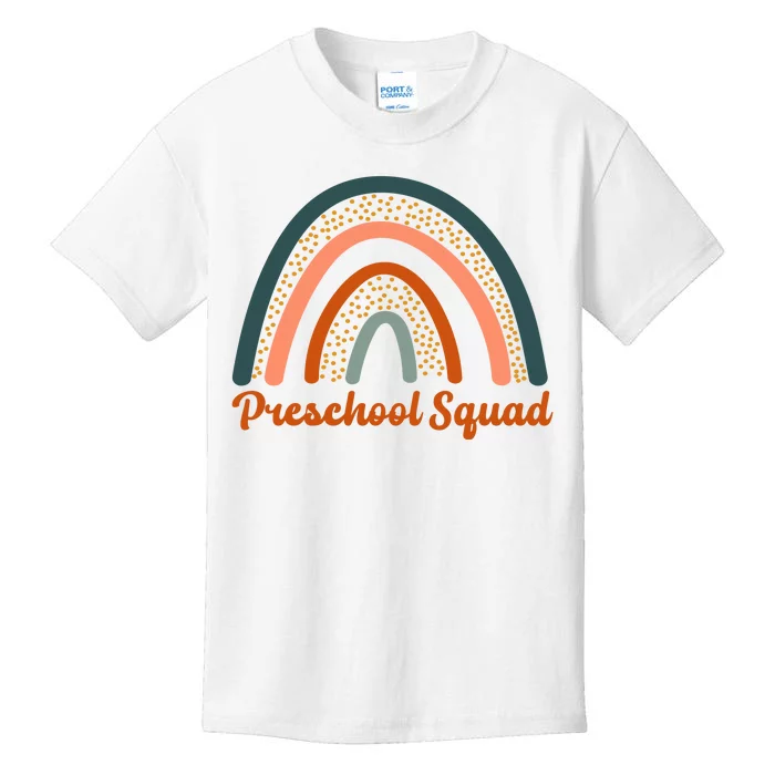 Preschool Squad Rainbow Back To School Kids T-Shirt