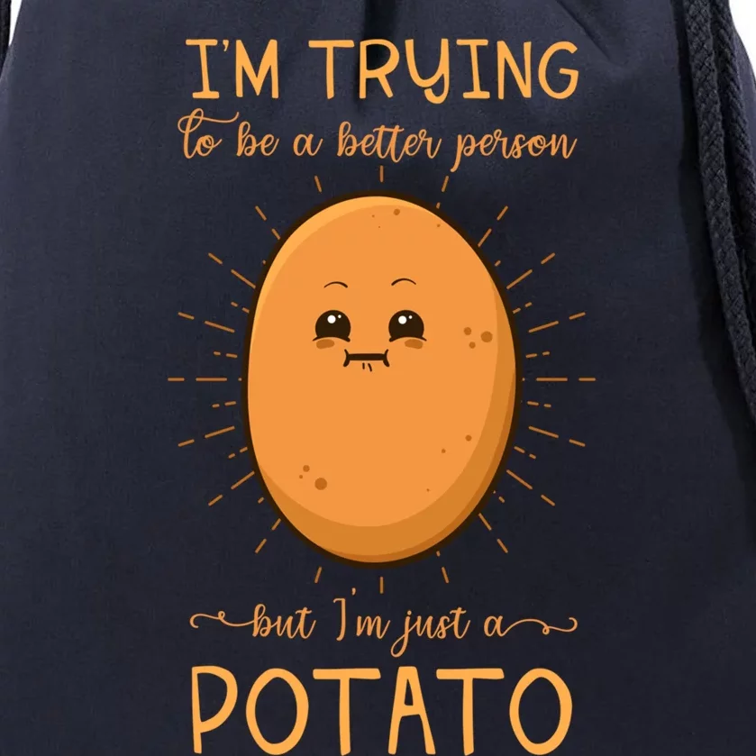 Potato Spud Root Vegetable Tater Vegan Lover Keto Gift Idea Meaningful Gift Drawstring Bag