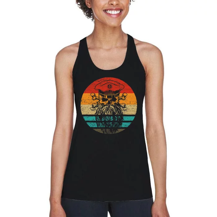 Pirate Skull Retro Style Vintage Women's Racerback Tank