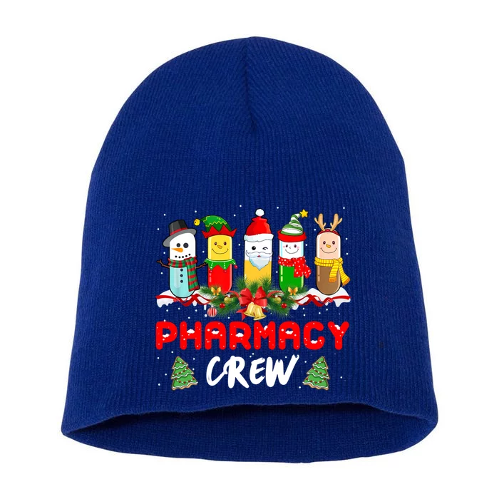 Pills Snow Reindeer Santa Claus Pharmacy Crew Christmas Gift Short Acrylic Beanie