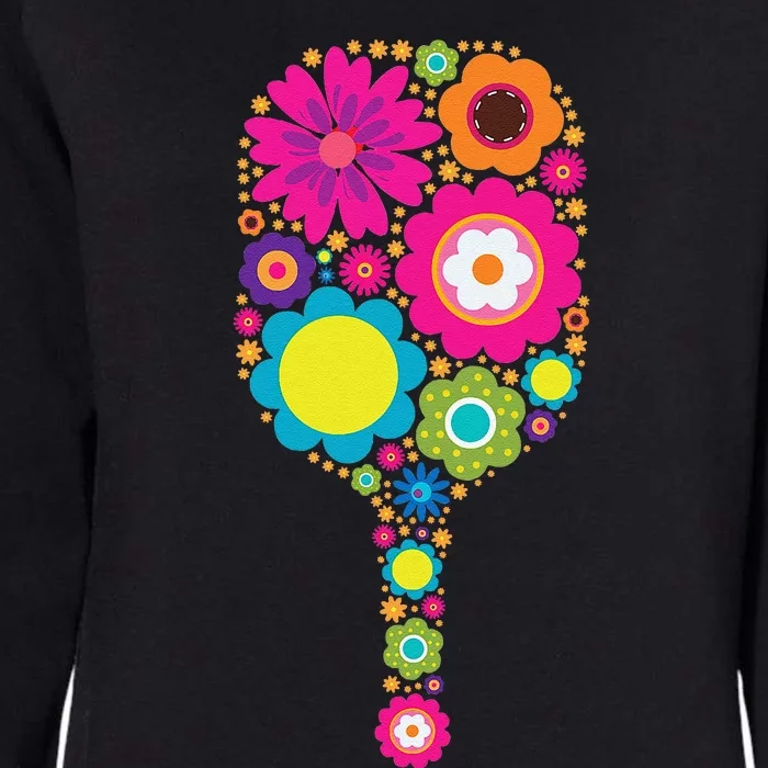 Pickleball Sports Racquet Racket Paddle Flowers Womens California Wash Sweatshirt