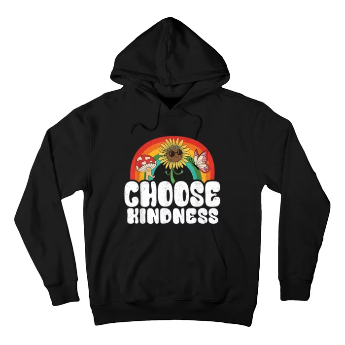 Positive Sunflower Rainbow Peace Butterfly Choose Kindness Hoodie