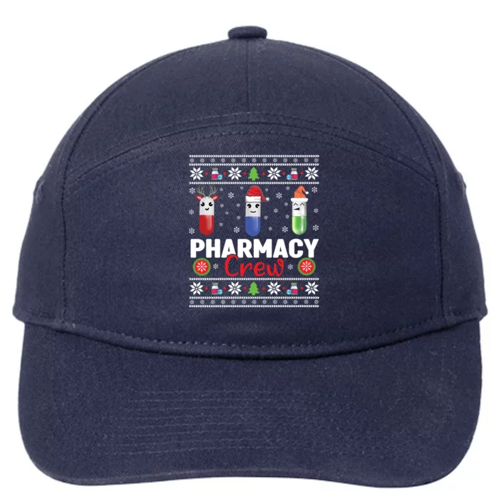 Pills Snow Reindeer Santa Claus Xmas Pharmacy Crew Meaningful Gift 7-Panel Snapback Hat