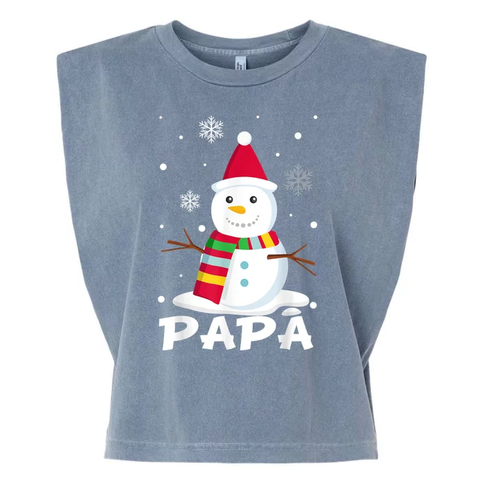 Papa Snowman Santa Funny Christmas Matching Family Gifts Garment-Dyed Women's Muscle Tee