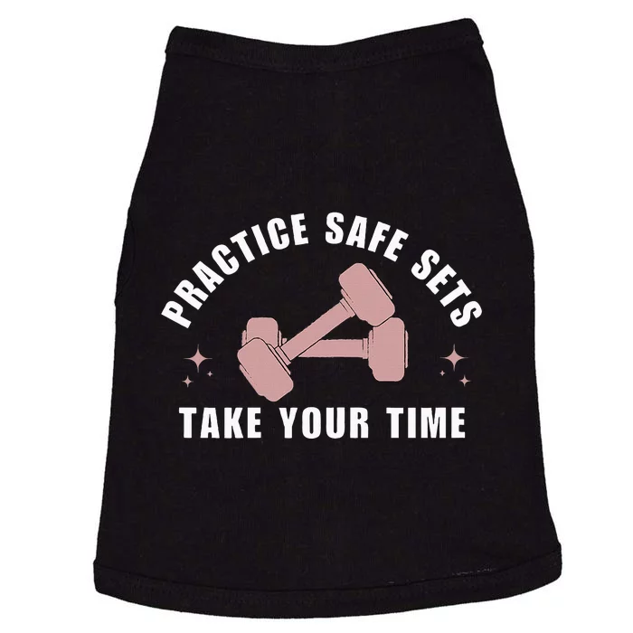 Practice Safe Sets Women Weightlifting Doggie Tank