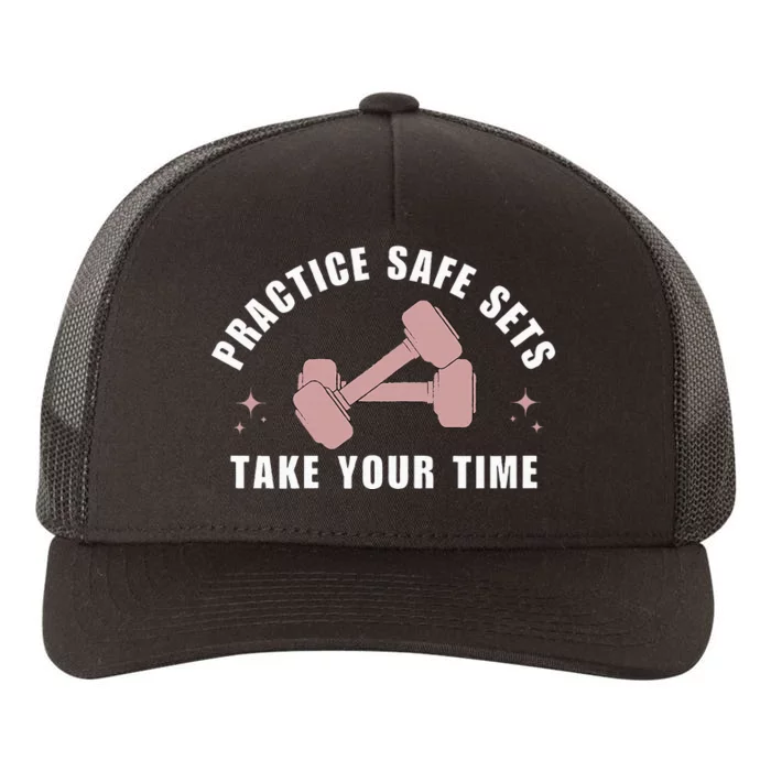 Practice Safe Sets Women Weightlifting Yupoong Adult 5-Panel Trucker Hat